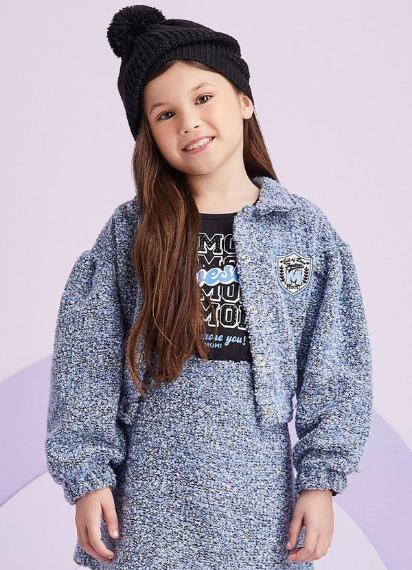 Momi - Jaqueta Bomber de Tweed Azul Azul