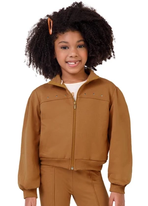Malwee Kids - Jaqueta Bomber em Moletom Marrom - MALWEE KIDS