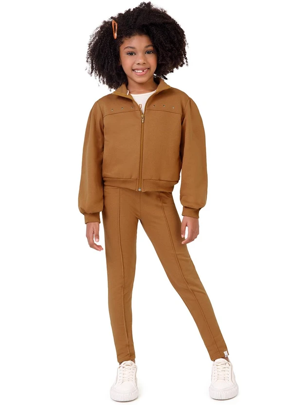 Malwee Kids - Jaqueta Bomber em Moletom Marrom 2