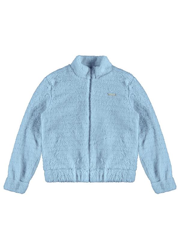 Carinhoso - Jaqueta Bomber em Pelúcia Lurex Azul