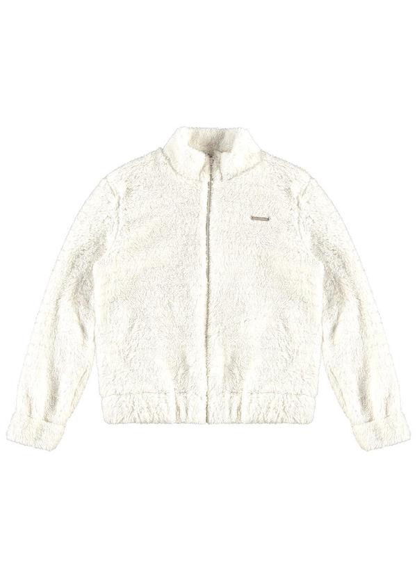 Carinhoso - Jaqueta Bomber em Pelúcia Lurex Bege 3