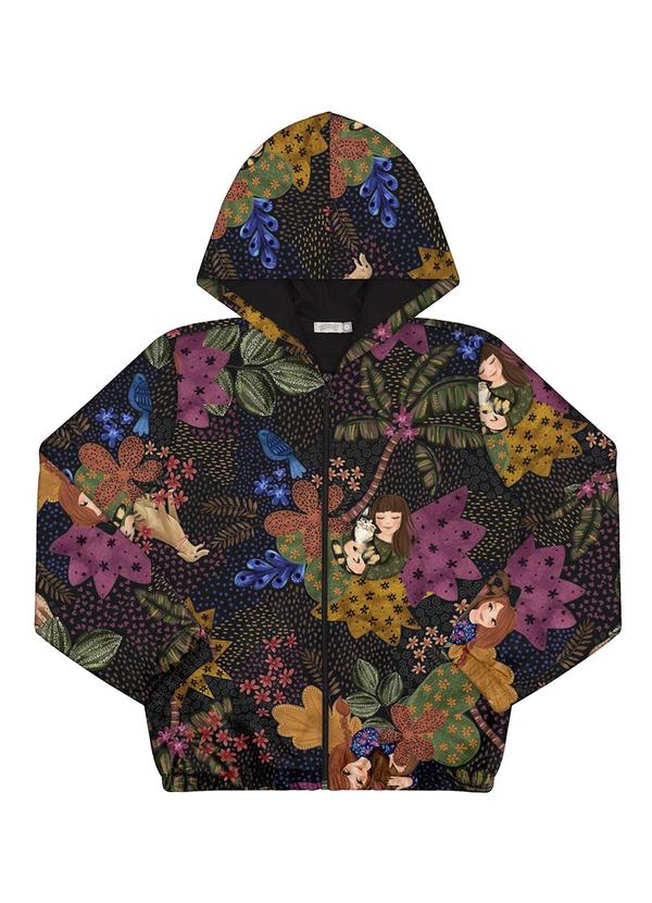 Alakazoo - Jaqueta Bomber Infantil Menina em Politel Estampada 3