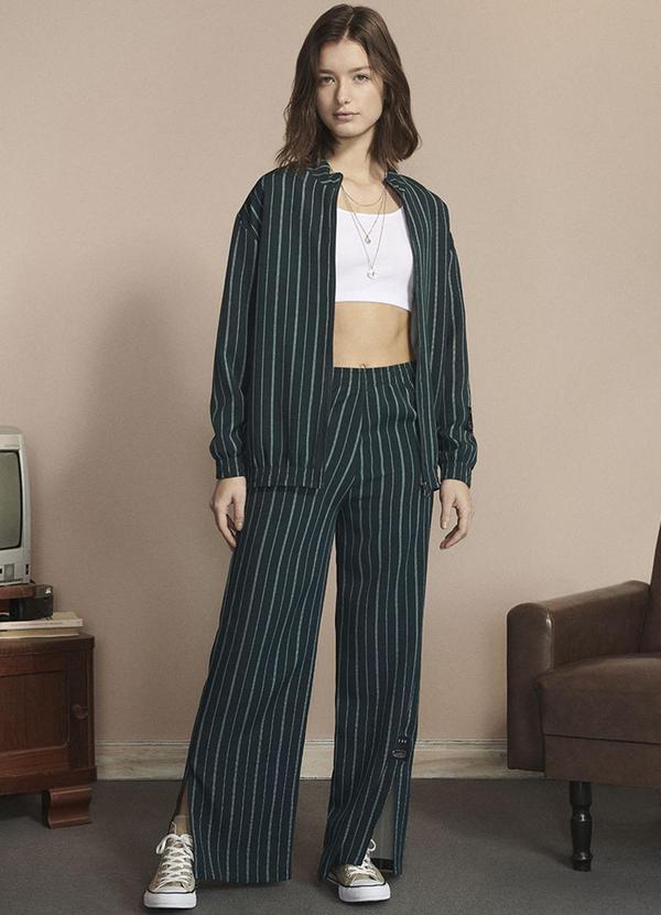 Authoria - Jaqueta Bomber Listrada Verde 2