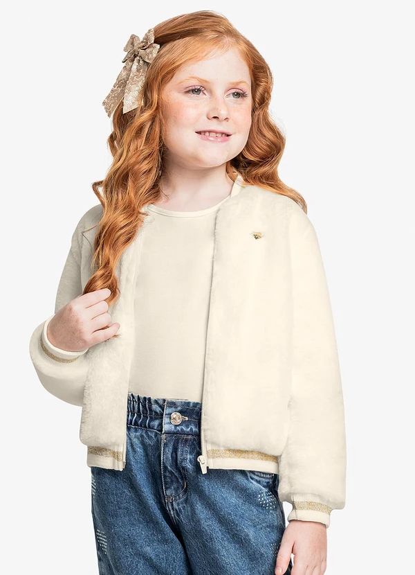 Trick Nick - Jaqueta Bomber Pelo Safira Bege