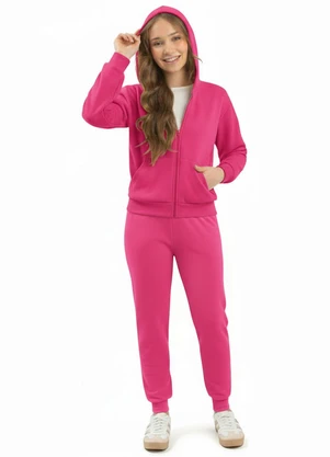 Duduka - Jaqueta com Capuz e Bolso Rosa - DUDUKA