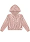 Alakazoo - Jaqueta com Capuz e Zíper em Malha Foil Cinza - variação: Rosa