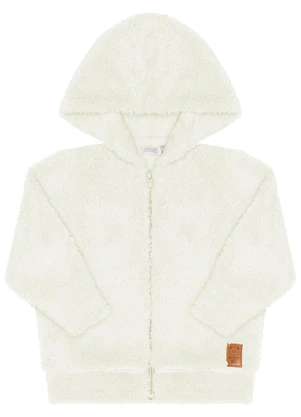 Alakazoo - Jaqueta com Capuz e Zíper em Pelo Bege - ALAKAZOO