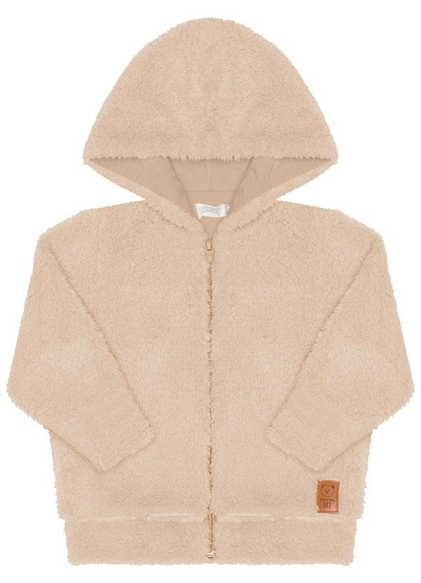 Alakazoo - Jaqueta com Capuz e Zíper em Pelo Bege 2