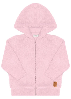 Alakazoo - Jaqueta com Capuz e Zíper em Pelo Rosa - ALAKAZOO