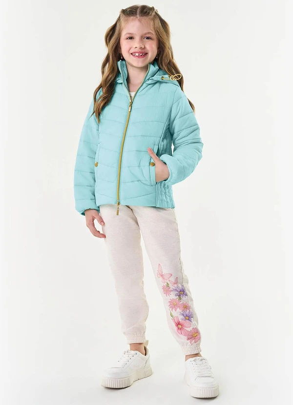 Jaqueta com Capuz Infantil Microfibra Azul Trick Nick