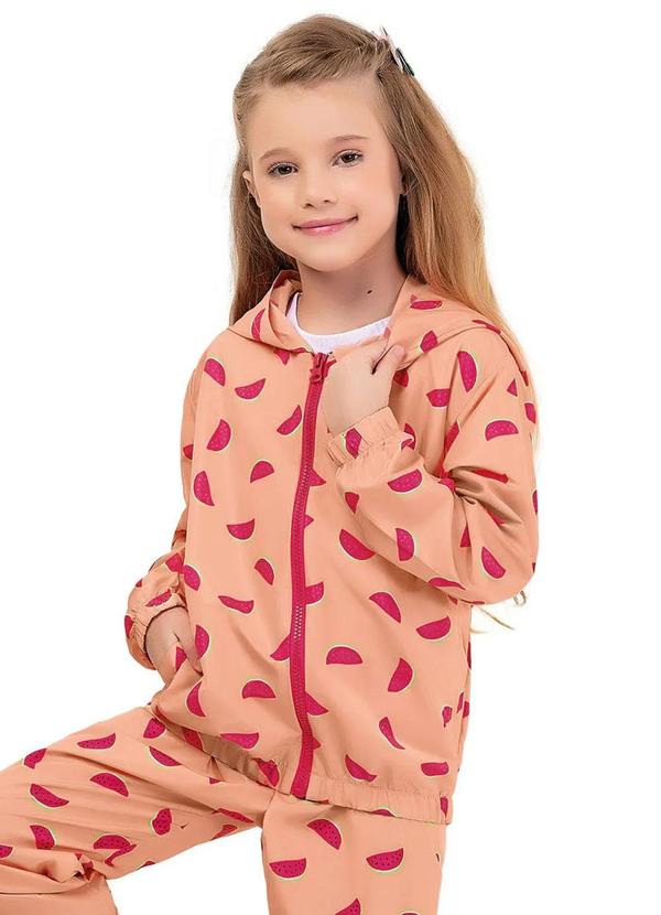Fakini Kids - Jaqueta com Capuz Melancia Salmão
