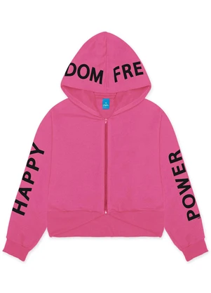 Hapier - Jaqueta com Capuz Moletom Juvenil Feminina Rosa - HAPIER
