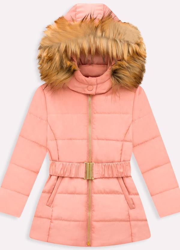 Milon - Jaqueta com Pelo Infantil Menina Rosa