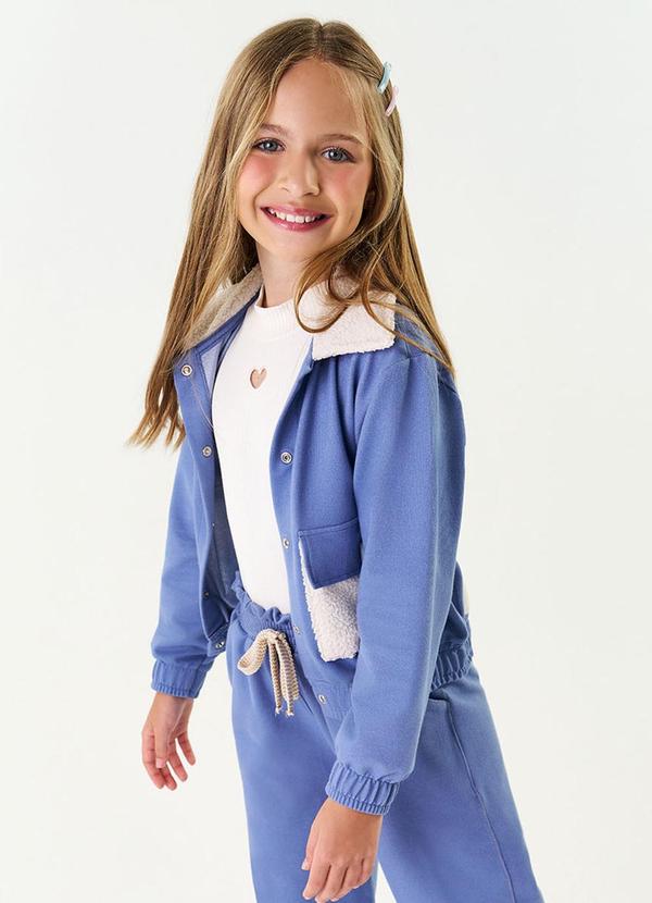 Abrange - Jaqueta com Recorte Estampado Costas Azul Jeans 1