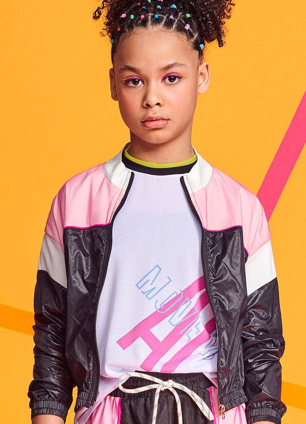 I Am - Jaqueta Corta Vento com Recortes Rosa