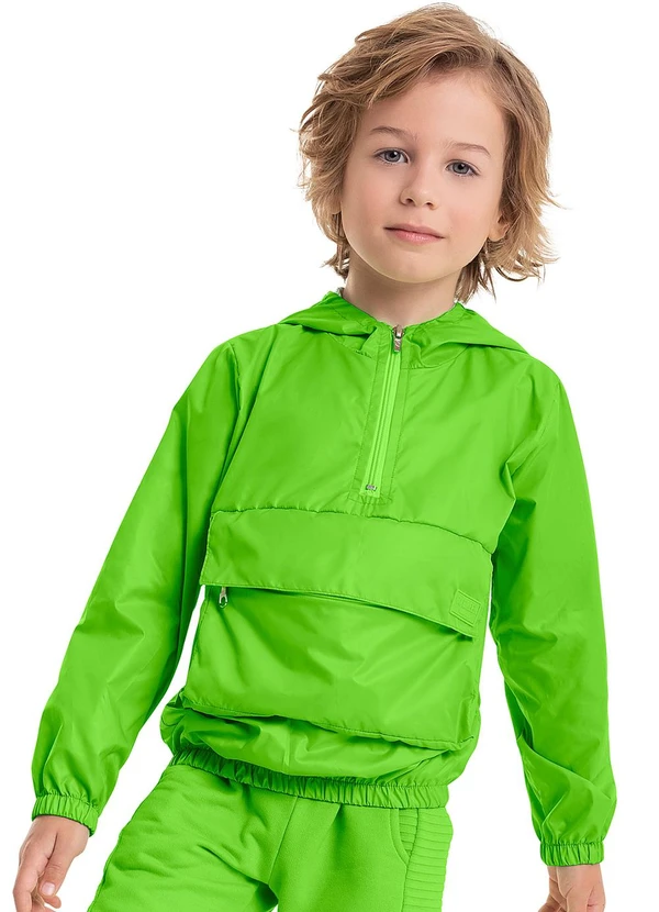 Quimby - Jaqueta Corta Vento Infantil Unissex Verde