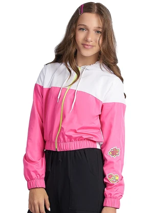 Outlet - Jaqueta Corta Vento Super Girl Rosa - OUTLET