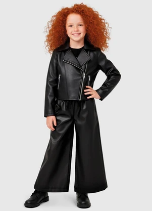 Carinhoso - Jaqueta Cropped em Courino Preto - CARINHOSO