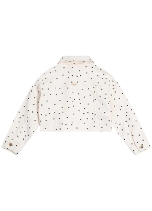 Carinhoso - Jaqueta Cropped em Sarja Menina Bege - CARINHOSO