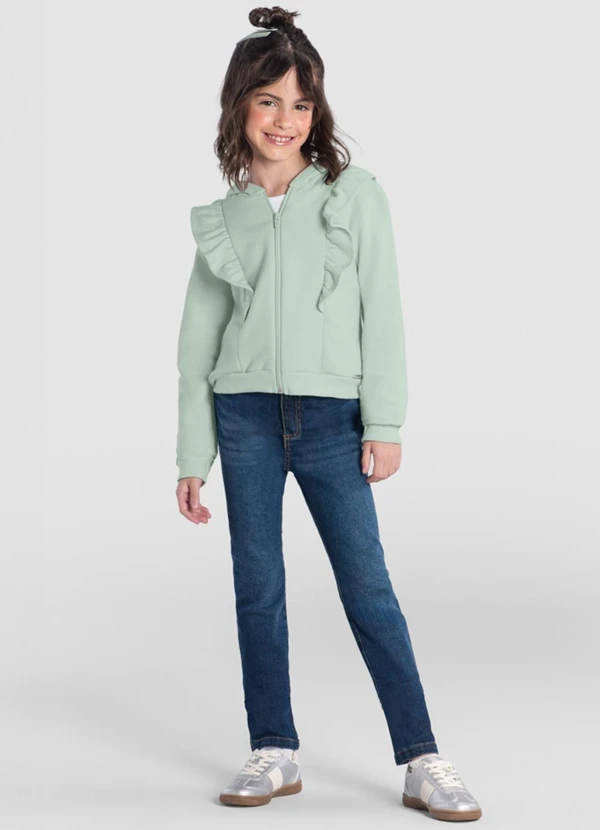 Brandili - Jaqueta Cropped Infantil Menina Verde 2