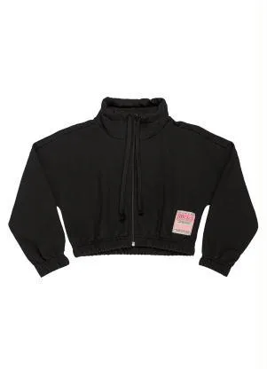 Gloss - Jaqueta Cropped Juvenil Menina Preto - GLOSS