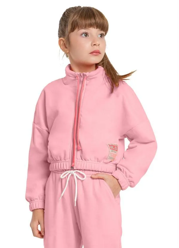 Gloss - Jaqueta Cropped Juvenil Menina Rosa