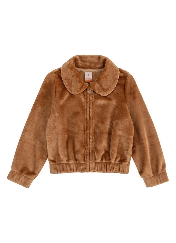 Marisol - Jaqueta Cropped Peluciada Marisol Marrom