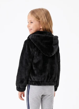 Jaqueta Cropped Peluciada Marisol (Preto) - MARISOL