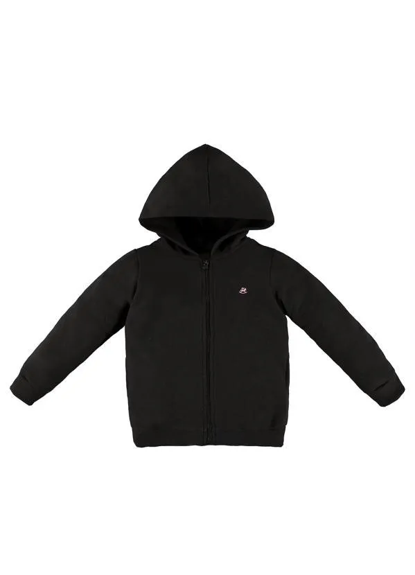 Up Baby - Jaqueta de Moletom Infantil Menina Preto