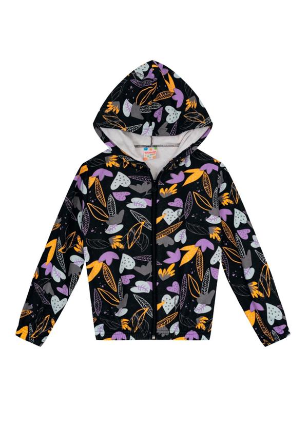 Brandili - Jaqueta de Moletom Infantil Menina Preto