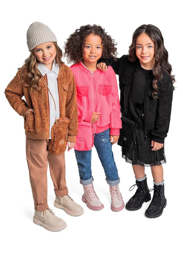 Quimby - Jaqueta de Pelinhos para Menina Marrom 3