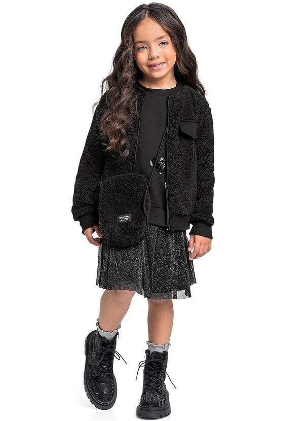 Quimby - Jaqueta de Pelinhos para Menina Preto 2