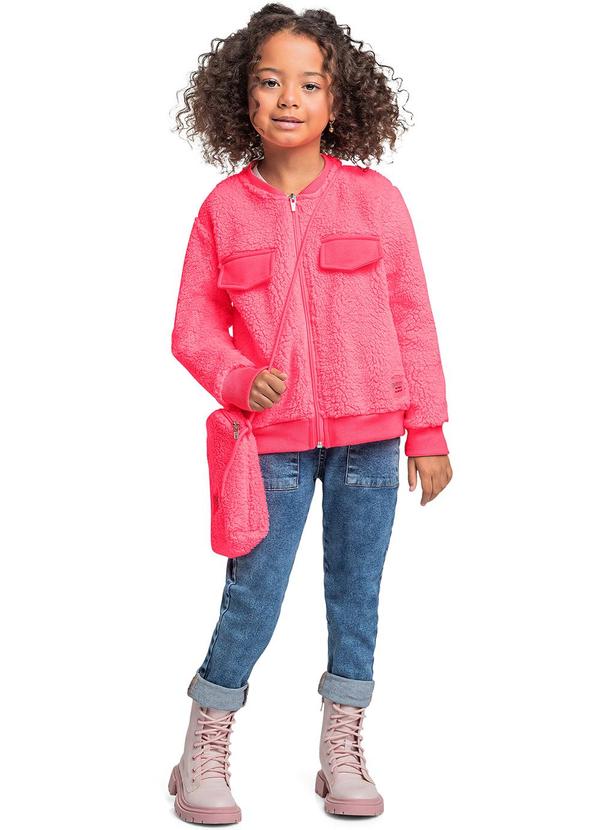Quimby - Jaqueta de Pelinhos para Menina Rosa 2