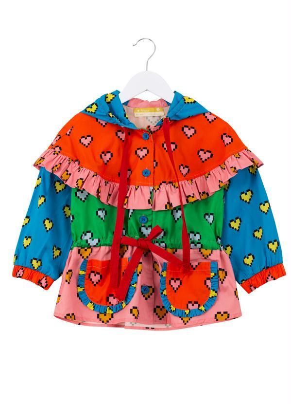 Fábula - Jaqueta de Tricoline Estampa de Coração Pixel Estampado 4