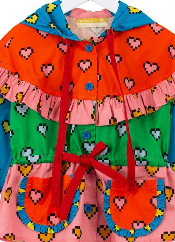 Fábula - Jaqueta de Tricoline Estampa de Coração Pixel Estampado 6