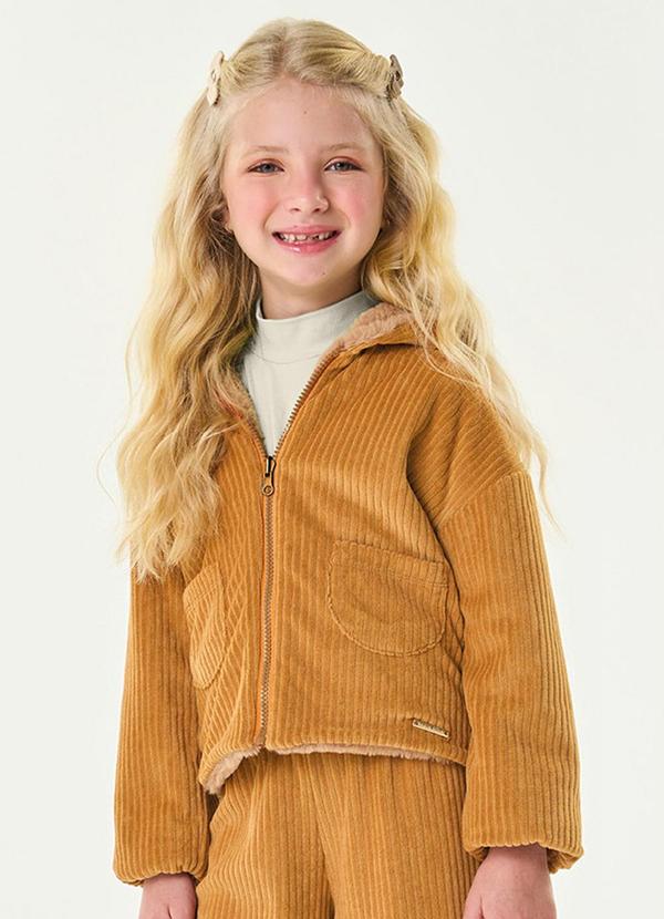 Trick Nick - Jaqueta Dupla Face Infantil Feminina Marrom