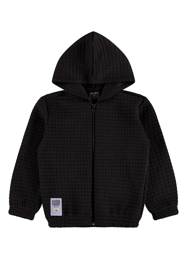 Guloseima - Jaqueta em Jacquard Matelassê Preto