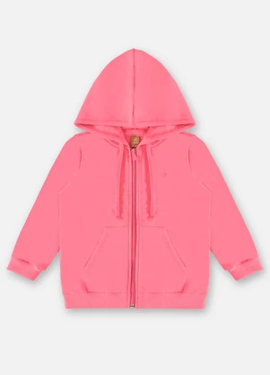 Up Baby - Jaqueta em Molecotton Infantil Menina Rosa - UP BABY