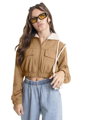 Gloss - Jaqueta em Moletom e Pelo Juvenil Marrom - GLOSS