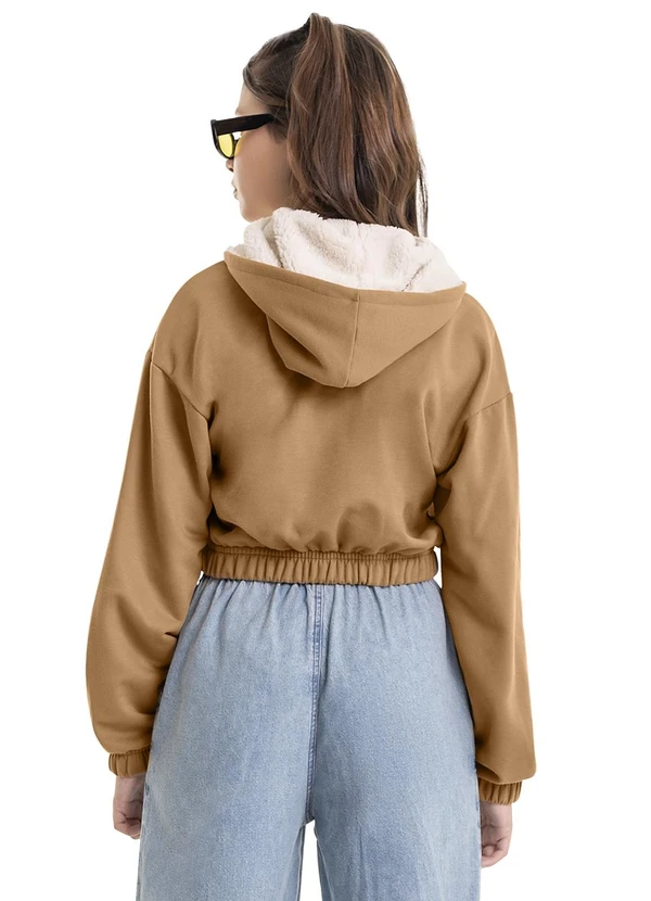 Gloss - Jaqueta em Moletom e Pelo Juvenil Marrom 2