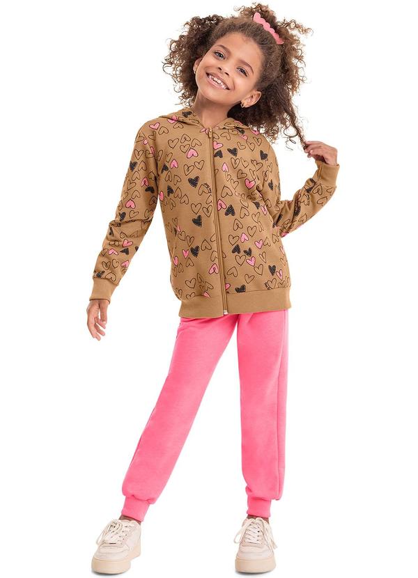 Bee Loop - Jaqueta em Moletom Infantil Menina Marrom 2