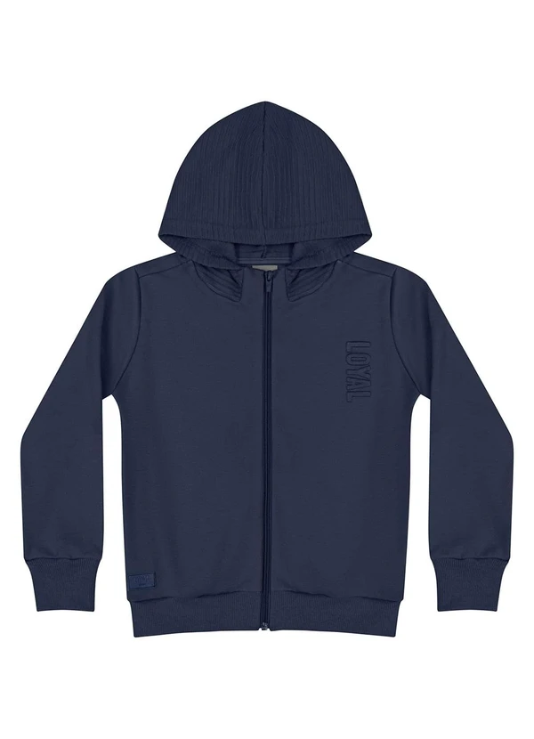 Quimby - Jaqueta em Moletom Infantil Unissex Azul