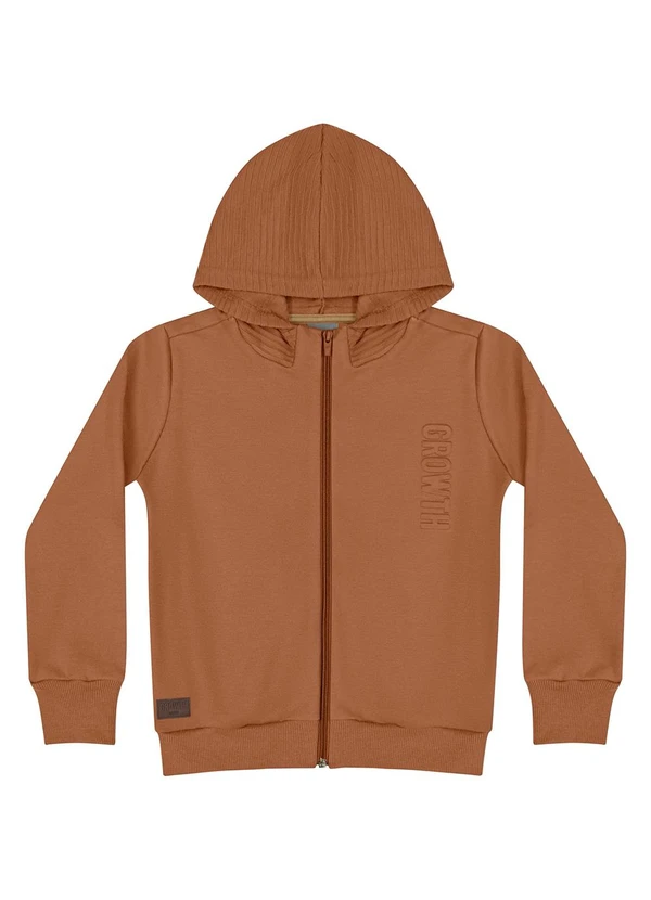 Quimby - Jaqueta em Moletom Infantil Unissex Marrom