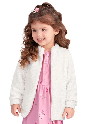 Outlet - Jaqueta em Pelo Menina Branco - OUTLET