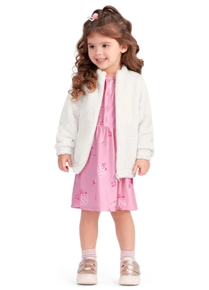 Outlet - Jaqueta em Pelo Menina Branco - OUTLET