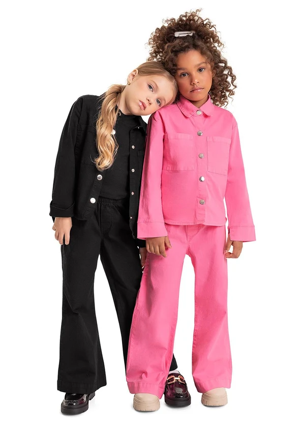 Quimby - Jaqueta em Sarja Infantil Menina Preto 2