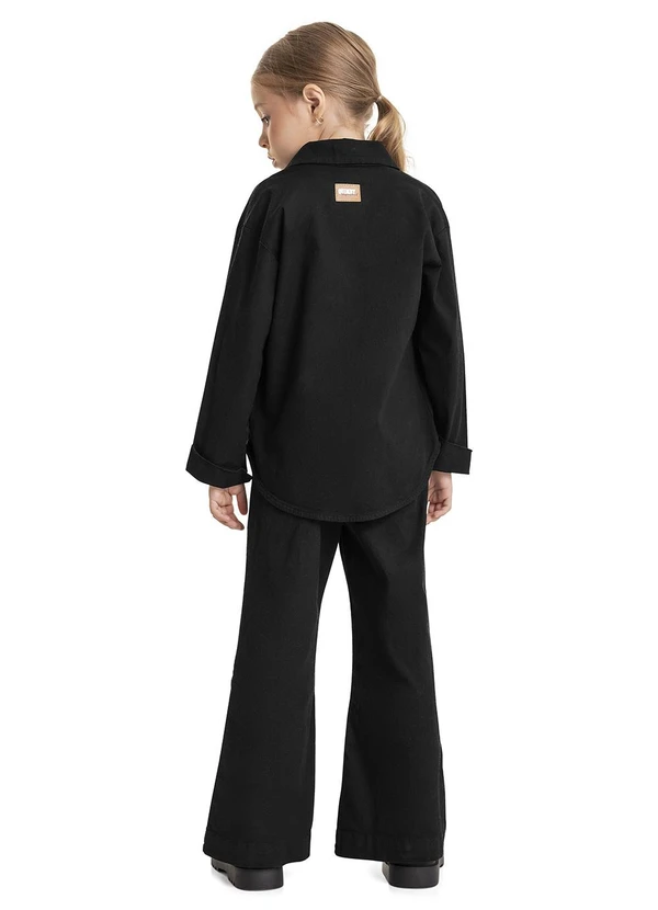 Quimby - Jaqueta em Sarja Infantil Menina Preto 3