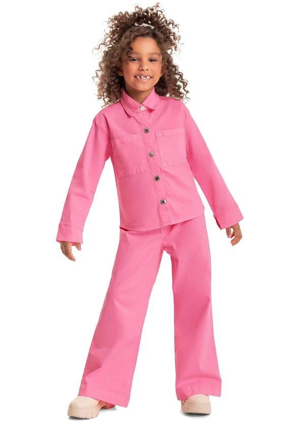 Quimby - Jaqueta em Sarja Infantil Menina Rosa 3