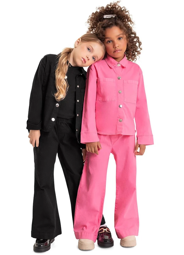 Quimby - Jaqueta em Sarja Infantil Menina Rosa 4