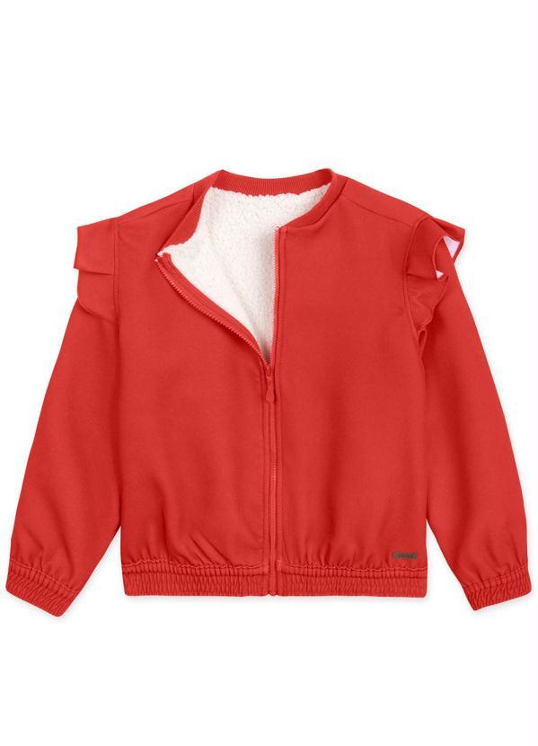Lilica Ripilica - Jaqueta Menina com Forro Peluciado Vermelho 3
